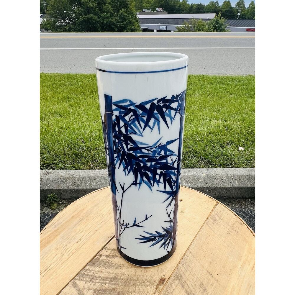 East Asian blue and white porcelain vase